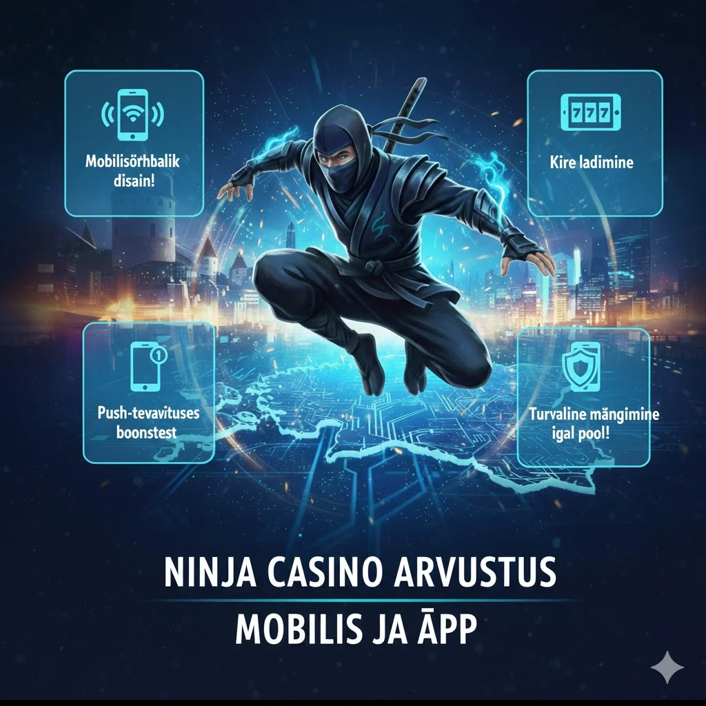 Ninja Casino mobiilne versioon nutitelefonis